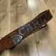 Vtg Carlo Sterling Silver Western Tooled Belt Name Phoenix Mfg USA Brown 42 XL