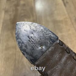 Vtg Carlo Sterling Silver Western Tooled Belt Name Phoenix Mfg USA Brown 42 XL