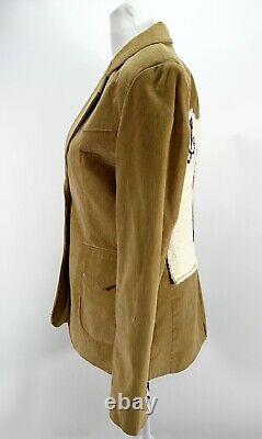 Vtg Corduroy Jacket Country Western Knit Cowboy Swing Dancer Rockabilly Folk Art