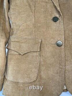 Vtg Corduroy Jacket Country Western Knit Cowboy Swing Dancer Rockabilly Folk Art