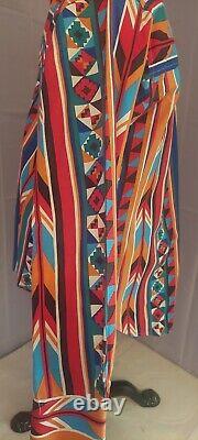 Vtg Men's Frontier Series Aztec Print Western Button Down Shirt L Multi Color