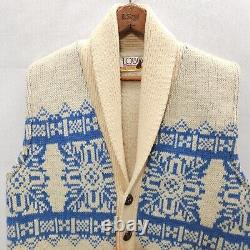 Vtg NOS 70s PENDLETON LOBO Shawl Collar Cowichan Sherpa Lined Sweater Vest M L