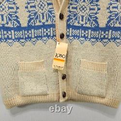 Vtg NOS 70s PENDLETON LOBO Shawl Collar Cowichan Sherpa Lined Sweater Vest M L