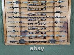Vtg Original Barbed Wire John's Large 22 x 26.5 Display Collection of 15 Wires