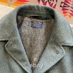 Vtg PENDLETON Size Large Mens Wool Hunting Fur Lined Coat Jacket