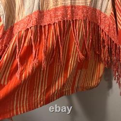 Vtg Paul Ropp Button Shirt One Size Old America Rayon 1989 Fringe Western Boho