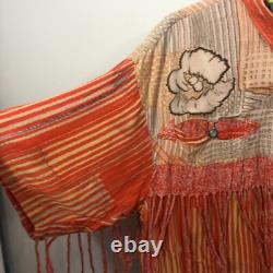 Vtg Paul Ropp Button Shirt One Size Old America Rayon 1989 Fringe Western Boho