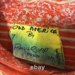 Vtg Paul Ropp Button Shirt One Size Old America Rayon 1989 Fringe Western Boho