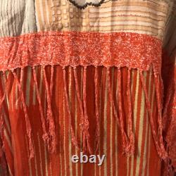 Vtg Paul Ropp Button Shirt One Size Old America Rayon 1989 Fringe Western Boho