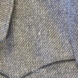 Vtg Pendleton Mens High Grade Western Wear Gray Full Zip Wool Jacket Sz Lrg