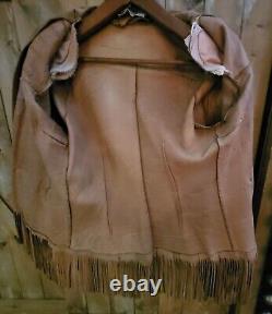 Vtg.'Pioneer Wear' Womens Suede Fringed Western Jacket S