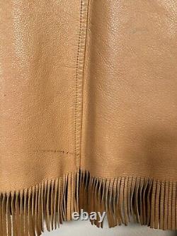 Vtg Rare Milfur Milwaukee Deerskin Leather Fringe Jacket Western Motorcycle Sz L