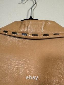 Vtg Rare Milfur Milwaukee Deerskin Leather Fringe Jacket Western Motorcycle Sz L