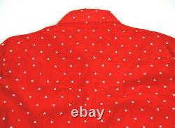 Vtg Rockmount Custom Fit Red Western Shirt with Stars M/L Slim 50s Cobain Grunge