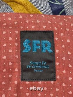 Vtg SFR Santa Fe Re-Creations Western Patchwork Suede Denim Jacket Cowgirl L