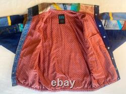 Vtg SFR Santa Fe Re-Creations Western Patchwork Suede Denim Jacket Cowgirl L