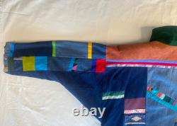 Vtg SFR Santa Fe Re-Creations Western Patchwork Suede Denim Jacket Cowgirl L