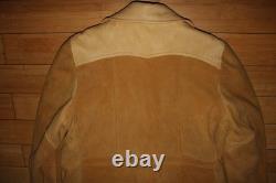 Vtg SPOKANE Glove Tanning Co. Suede + Leather Jacket Western Cowboy Ranch coat