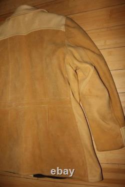 Vtg SPOKANE Glove Tanning Co. Suede + Leather Jacket Western Cowboy Ranch coat