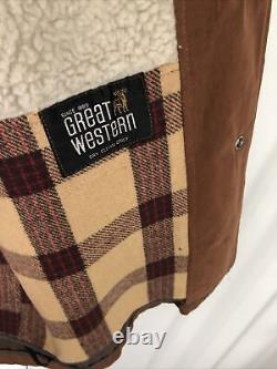 Vtg The Great Western Jacket USA Cowboy Style Paddock Wool Sherpa Lined