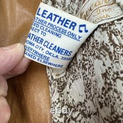 Vtg Tregos Leather Trench Coat Western Faux Fur Penny Lane Boho Wmns 12R Belted