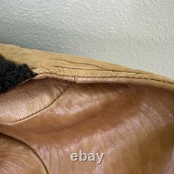 Vtg Tregos Leather Trench Coat Western Faux Fur Penny Lane Boho Wmns 12R Belted