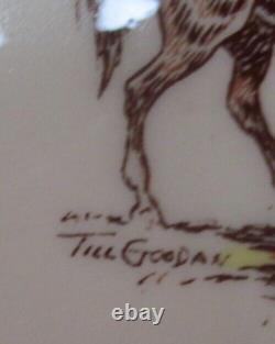 Vtg Wallace Pottery Western Ho Rodeo Pattern Lrg 9 1/4 Round Serving Bowl