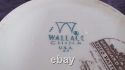 Vtg Wallace Pottery Western Ho Rodeo Pattern Lrg 9 1/4 Round Serving Bowl