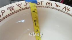 Vtg Wallace Pottery Western Ho Rodeo Pattern Lrg 9 1/4 Round Serving Bowl