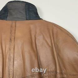 Vtg Wilsons Black & Brown Colorblock Leather Jacket Western Thinsulate Sz Large