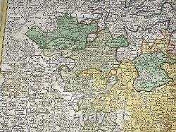 WESTERN GERMANY MOSELLE JB HOMANN c. 1710 LARGE ANTIQUE ENGRAVED MAP