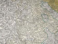 WESTERN GERMANY MOSELLE JB HOMANN c. 1710 LARGE ANTIQUE ENGRAVED MAP