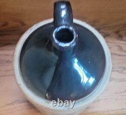 WESTERN STONEWARE WHISKEY JUG Maple Leaf Logo Tan Brown Crock 1 Gallon Antique