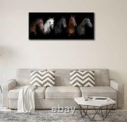 Wall Art Canvas Horses Picture Home Decor 20x48 Western Bedroom Framed New