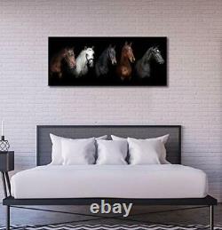 Wall Art Canvas Horses Picture Home Decor 20x48 Western Bedroom Framed New