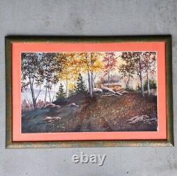 Watercolor Painting Signed Jon Alan Birdsong Landscape Original Framed 37x25