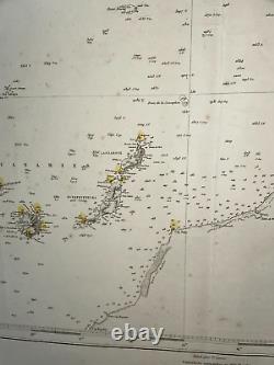 Western Africa Strait Of Gibraltar 1860 (1898) Very Large Antique Sea Chart