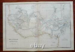 Western Africa colonial possessions 1860 Weller Blackie large detailed map