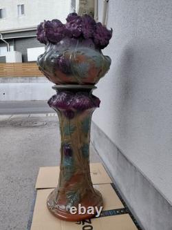 Western Antique Ceramic Cachepot 103cm with Repair, Large Vase Decorative Pot