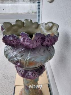 Western Antique Ceramic Cachepot 103cm with Repair, Large Vase Decorative Pot