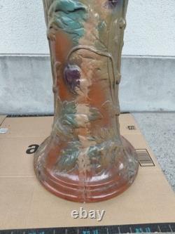 Western Antique Ceramic Cachepot 103cm with Repair, Large Vase Decorative Pot
