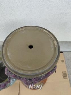Western Antique Ceramic Cachepot 103cm with Repair, Large Vase Decorative Pot