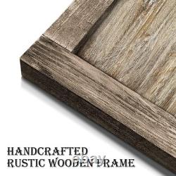 Western Brown Horse Wooden Art Large Framed Rustic Pictures Farmhouse Wild A