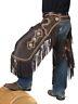 Western Chinks Chaps Floral Antiqued Tooled Yoke Smooth Brown Leather M, L