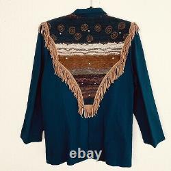 Western Collection Styles Blazer Womens Large Tapestry Fringe Equestrian Riding