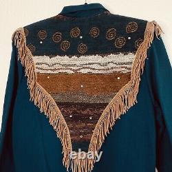 Western Collection Styles Blazer Womens Large Tapestry Fringe Equestrian Riding