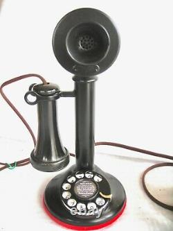 Western Electric Dial Candlestick Very Large Sleigh Bells Antique Telephone