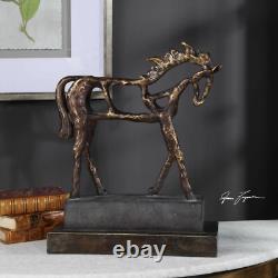 Western Farmhouse Titan XXL 20 Horse Sculpture Aged Finish 17514