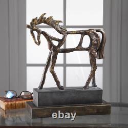 Western Farmhouse Titan XXL 20 Horse Sculpture Aged Finish 17514