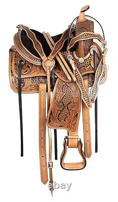 Western Leather Horse Saddle Kids Barrel Pleasure Trail Ranch Tack 12 13 14